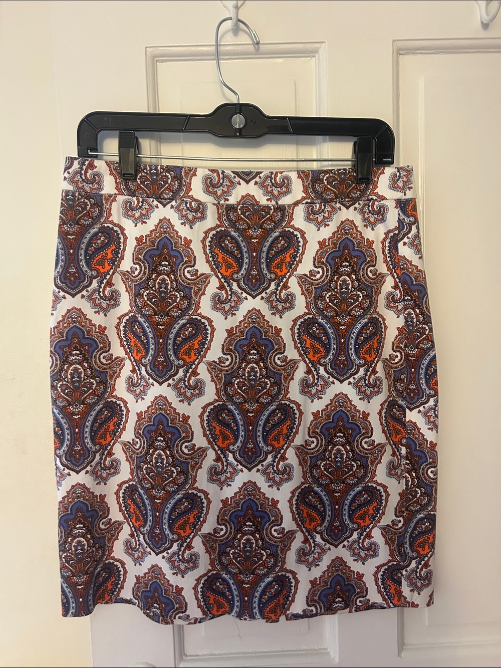 J. Crew Pencil Skirt Paisley Print Mini Skirt with Back Slit